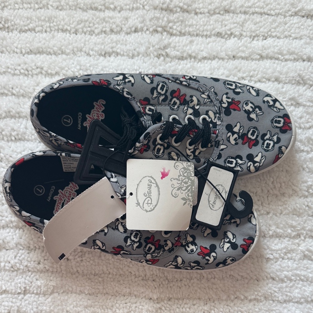 Disney Gray and Red Character Print Sneakers